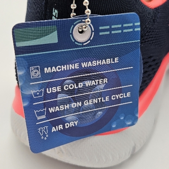 Skechers Navy and Coral Women's Shoes - Picture 10 of 14